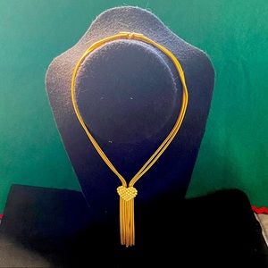 Golden, heart pendant. Necklace, choker necklace